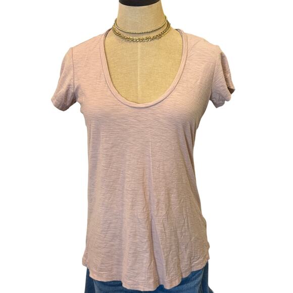 JAMES PERSE Dusty Pink Scoop Neck Tee T-Shirt Top Women size 1 Small - Picture 1 of 7